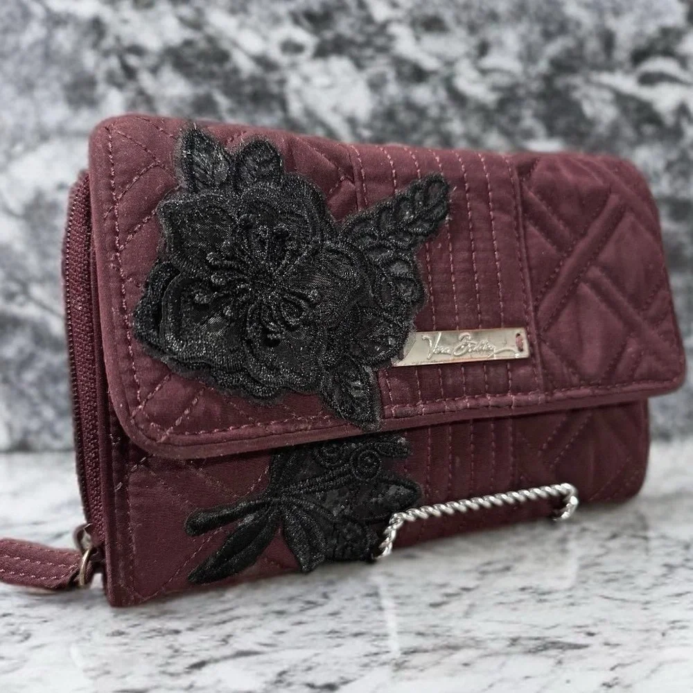 FREE* Vera Bradley Ultimate Trifold Accordion Wallet Rehabbed Floral Accents GUC - Picture 16 of 17
